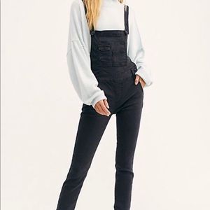 Free People black denim overall